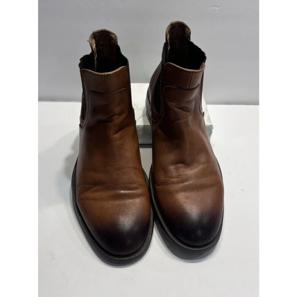 Johnston & Murphy Chelsea Boots Brown leather Pull on 59-1238 Shoes Mens Sz 10 M